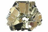 Shiny, Cubic Pyrite Crystal Cluster with Sphalerite - Peru #167692-1